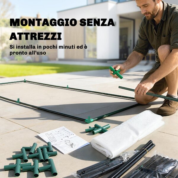 VivaGarden Mini Serra da Giardino in Acciaio e con Copertura in PVC 200x100x80 cm colore Verde