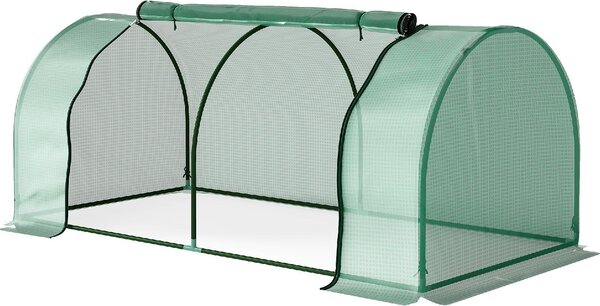 VivaGarden Mini Serra da Giardino in Acciaio e con Copertura in PVC 200x100x80 cm colore Verde