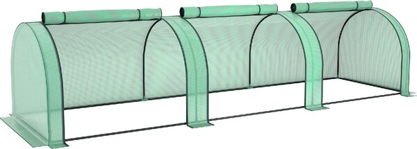VivaGarden Mini Serra da Giardino in Acciaio e Plastica PP con Porte Avvolgibili 3x1x0.8 m colore Verde