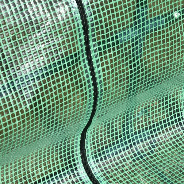 VivaGarden Mini Serra per Piante Impermeabile con 3 Ingressi Avvolgibili in Acciaio e PE 400x100x80 cm colore Verde - 1GNJ610