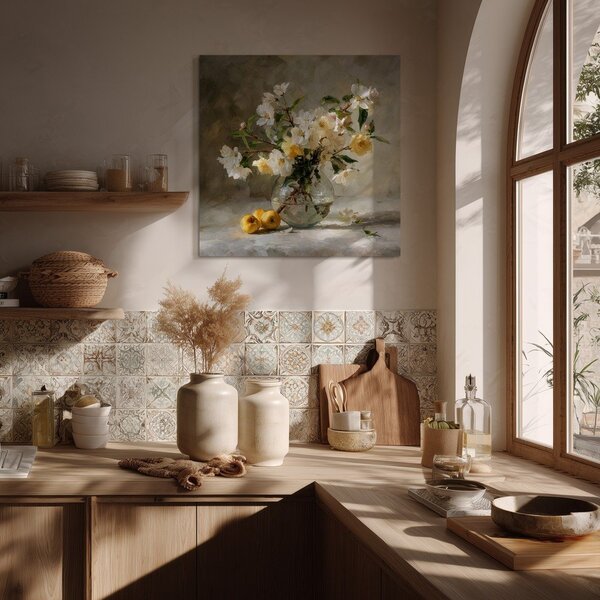 Dipinto stampato con cornice inclusa 70x70 cm Apple Flowers – Styler
