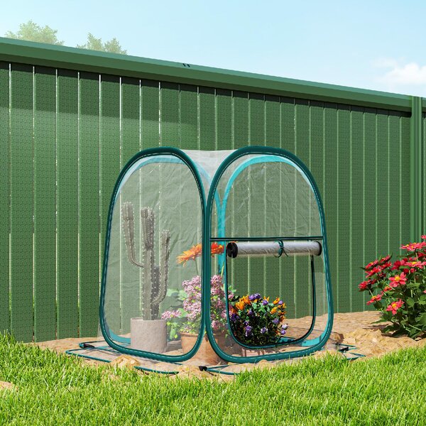 VivaGarden Mini Serra Pop Up con Copertura in Plastica Finestra Avvolgibile e Borsa 70x70x80 cm Trasparente - K671CR
