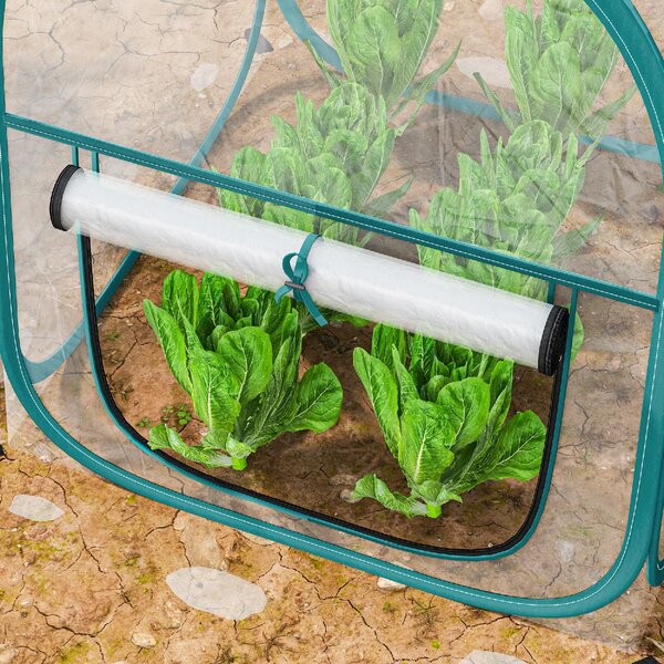 VivaGarden Mini Serra Pop Up con Copertura in Plastica Finestra Avvolgibile e Borsa 70x70x80 cm Trasparente - K671CR