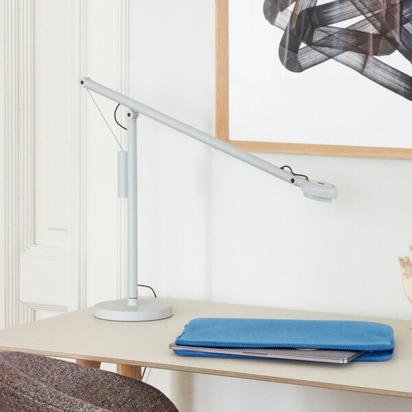 Lampade da tavolo HAY, Fifty-Fifty, dimmerabile, Grigio, Studio / Ufficio, Alluminio, Design
