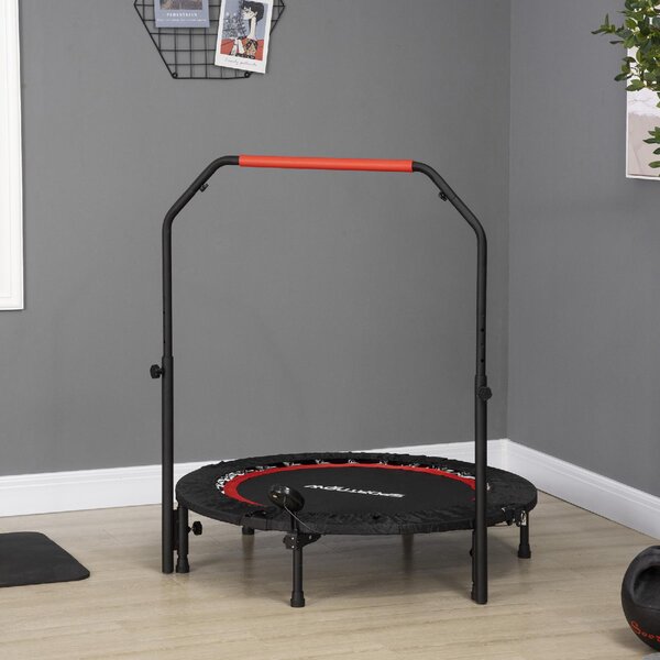 DecHome Mini Trampolino Fitness 102 cm con Manubrio Regolabile Trampolino Elastico Pieghevole colore Nero - R5091BK