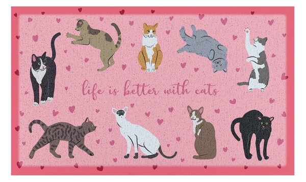 Zerbino 40x70 cm Life Is Better With Cats – Artsy Doormats