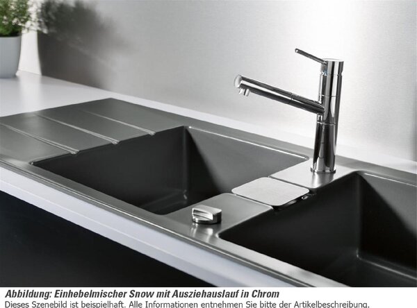 NOBILI Miscelatore Cucina con Doccetta Estraibile Monocomando con Finitura Inox spazzolato - SN00717IX