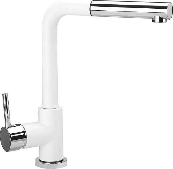 Plados Miscelatore Cucina con Doccetta estraibile Rubinetto Monocomando Lavello finitura Ultragranit colore Cromo + Nero UG95 - Vemixextl