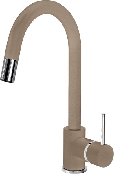 Plados Miscelatore Cucina con Doccetta estraibile Rubinetto Monocomando finitura Ultragranit colore Tartufo UG72 - PUNTOBPEX