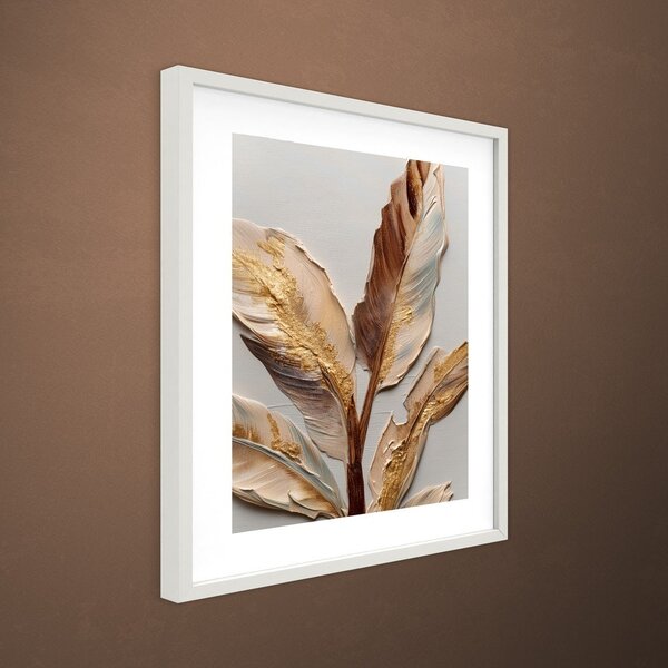 Dipinto stampato con cornice inclusa 40x50 cm Golden Strelitzia – Styler