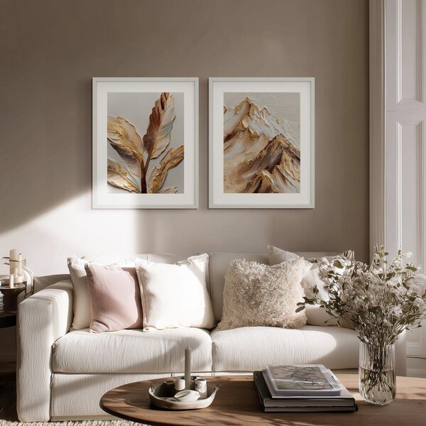 Dipinto stampato con cornice inclusa 40x50 cm Golden Strelitzia – Styler