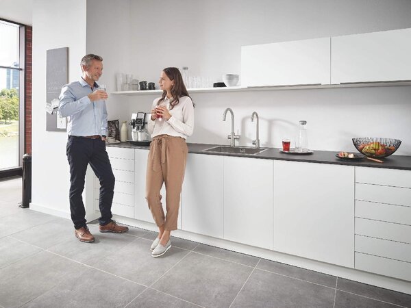 GROHE Miscelatore Cucina Rubinetto Monocomando con Sistema di Depurazione Acqua e Raffreddamento colore Cromo - 31302DC2 Blue Professional