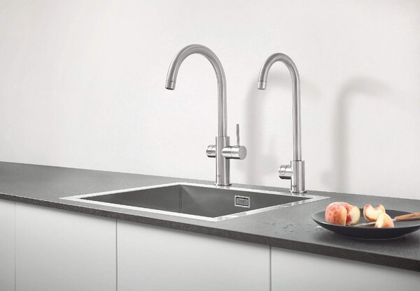GROHE Miscelatore Cucina Rubinetto Monocomando con Sistema di Depurazione Acqua e Raffreddamento colore Cromo - 31302DC2 Blue Professional