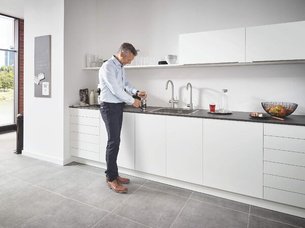 GROHE Miscelatore Cucina Rubinetto Monocomando con Sistema di Depurazione Acqua e Raffreddamento colore Cromo - 31302DC2 Blue Professional
