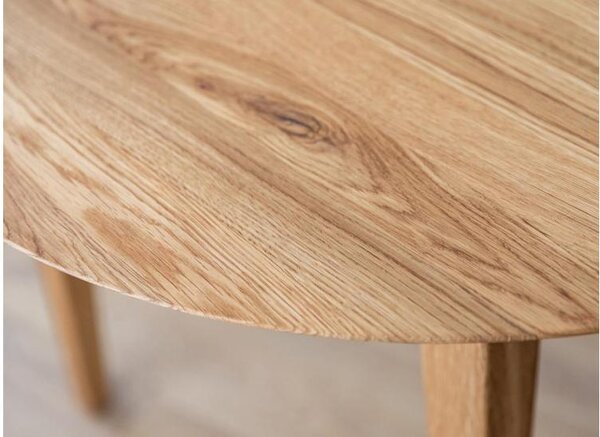 Tavolo rovere massello naturale da pranzo allungabile rotondo