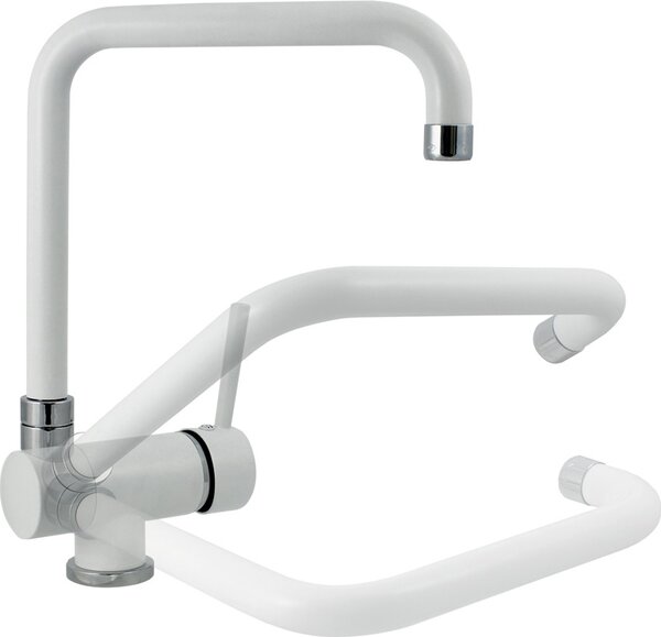 Plados Miscelatore Cucina Sottofinestra Rubinetto Monocomando a Canna Alta colore Tartufo UG72 - NOVOMIX