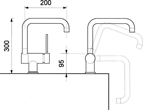 CROLLA Miscelatore Cucina Sottofinestra Rubinetto Monocomando colore Cromo - P 580L CR PURO WINDOW
