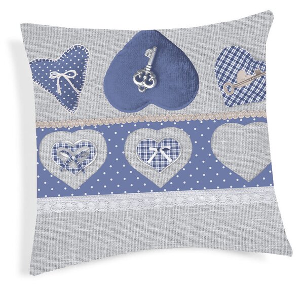 Federa cuscino Chiave blu 40x40 cm Made in Italy