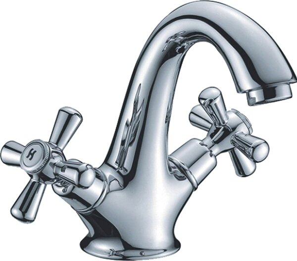 RUBINETTERIE ASSOCIATE Miscelatore Lavabo Doppio Comando rubinetto colore Cromo - 88001-A Serie Sofia