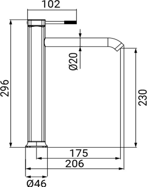 Idro Bric Miscelatore lavabo con Bocca Alta e Finitura Cromata Serie RIVIERA - SCARUB1137CR