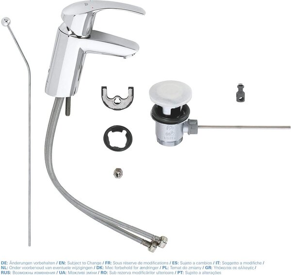 GROHE Miscelatore lavabo monocomando rubinetto bagno colore Cromo - Eurosmart New - 33265002