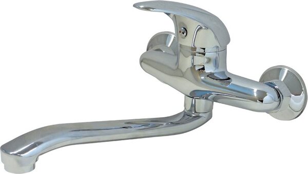 Utilia Miscelatore Lavabo Rubinetto bagno da Parete Monocomando colore Cromo - Perla - ZS50506
