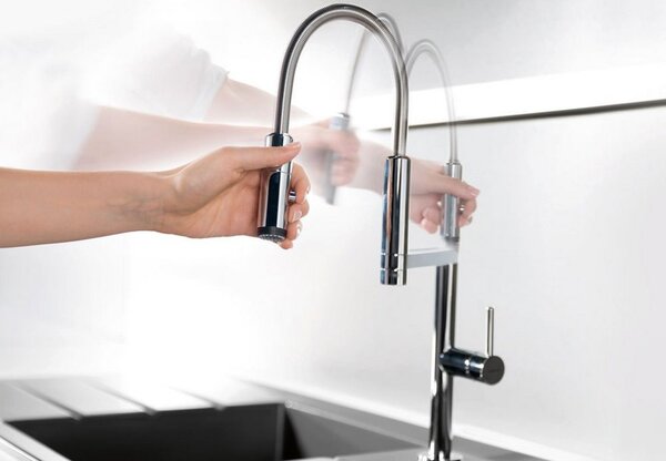 NOBILI Miscelatore Monocomando con canna girevole e Doccetta 50 cm Acciaio Inox - MV92300/50IX