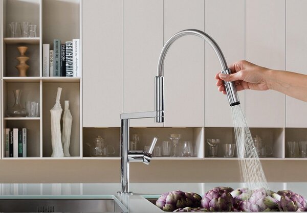 NOBILI Miscelatore Monocomando con canna girevole e Doccetta 50 cm Acciaio Inox - MV92300/50IX