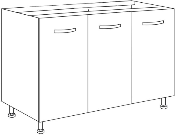 AZUR LINE Mobile Lavello Cucina Sottolavello 120x50x85h cm colore Bianco - BFS120KIT