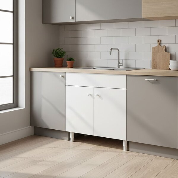 XER Mobile Lavello Cucina Sottolavello 80 cm colore Bianco - M10