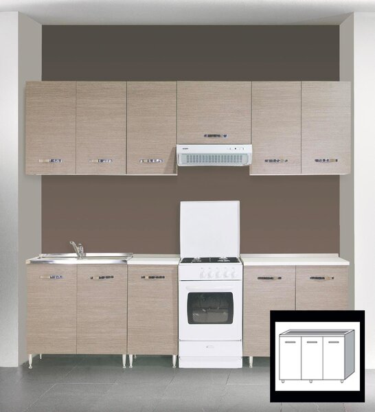 AZUR LINE Mobile Lavello Cucina Sottolavello 120x50x85h cm colore Larice - LGST120KIT