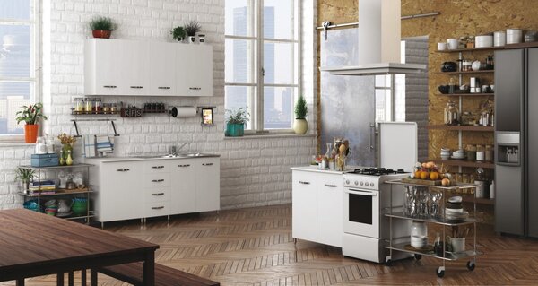 AZUR LINE Mobile Lavello Cucina Sottolavello 80x50x85h cm colore Bianco - BFS80KIT