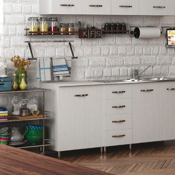 AZUR LINE Mobile Lavello Cucina Sottolavello 1 Anta 40x50x85h cm colore Bianco