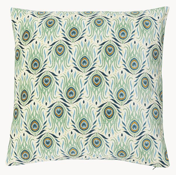 Cuscino stampato con design piuma di pavone Adia