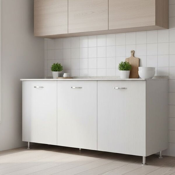 AZUR LINE Mobile Lavello Cucina Sottolavello 120x50x85h cm colore Bianco - BFS120KIT