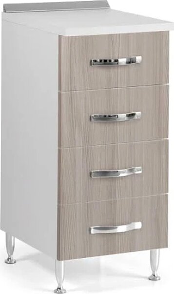 AZUR LINE Mobile Cucina Mobiletto con 4 Cassetti 40x50x85 cm colore Olmo