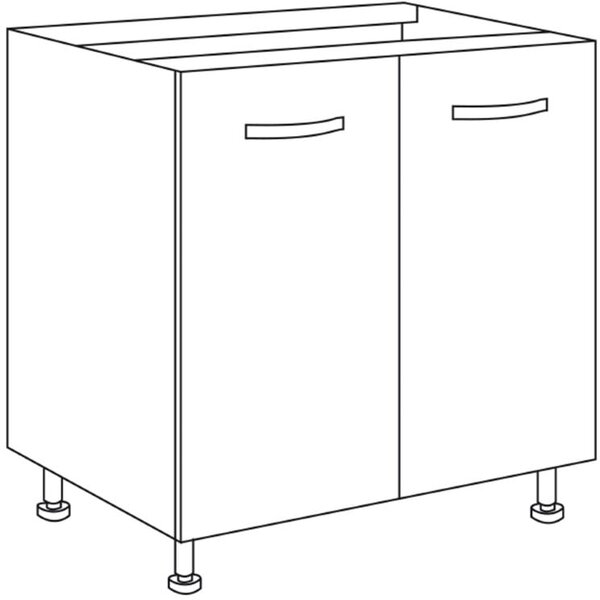 AZUR LINE Mobile Lavello Cucina Sottolavello 80x50x85h cm colore Bianco - BFS80KIT