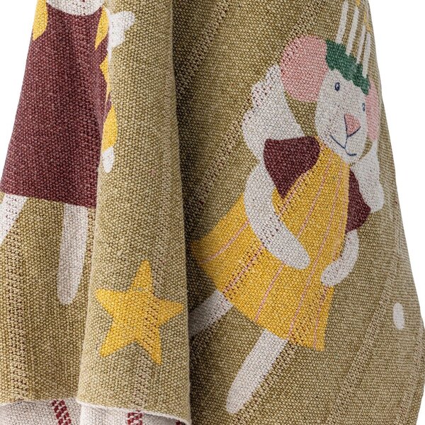 Coperta in cotone riciclato a tema natalizio 130x160 cm Peo – Bloomingville