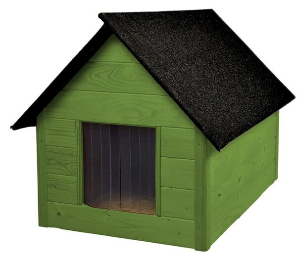 Cuccia isolata per cani con cuscino lettino | Colore verde| Ideale per giardino e patio | Comfort in estate e in inverno | Robusta e resistente alle intemperie
