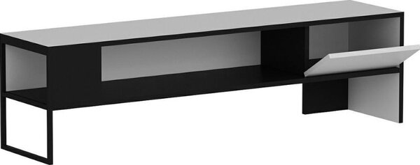 DecHome Mobile TV Industriale 1 Anta 1 Vano a Giorno in Metallo Dimensioni 150x35x42 cm colore Nero - Concord