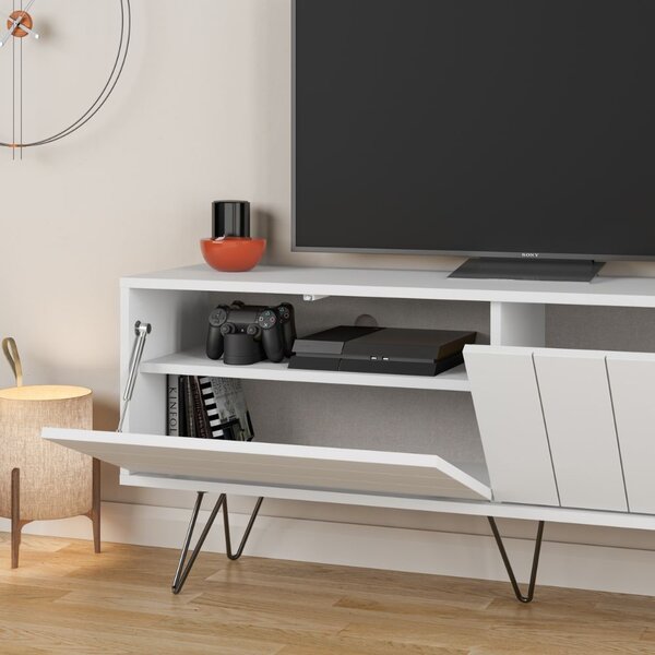 DecHome Mobile TV Contemporaneo 2 Ante Dimensioni 57x139x36 cm colore Bianco - Picadilly