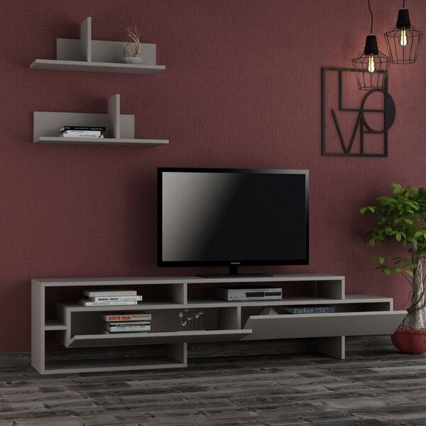 DecHome Mobile TV Contemporaneo 2 Ante Dimensioni 180x32x42 cm colore Tortora - Gara