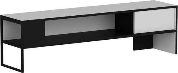 DecHome Mobile TV Industriale 1 Anta 1 Vano a Giorno in Metallo Dimensioni 150x35x42 cm colore Nero - Concord