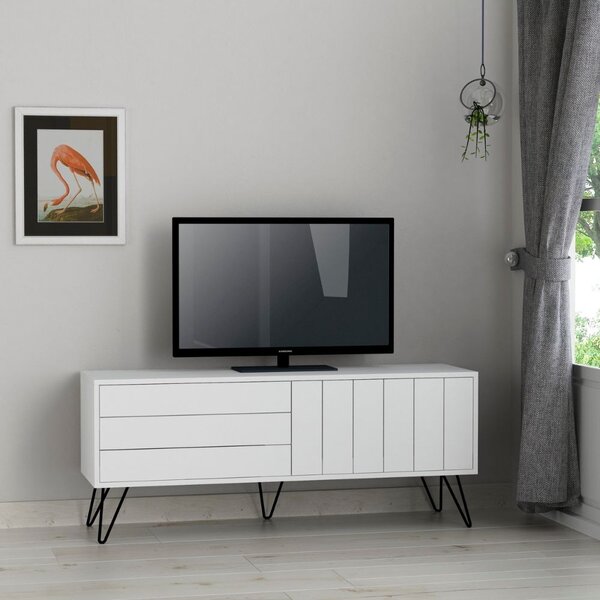 DecHome Mobile TV Contemporaneo 2 Ante Dimensioni 57x139x36 cm colore Bianco - Picadilly