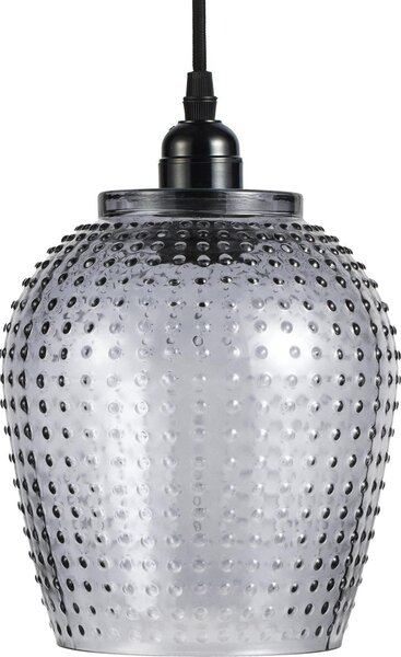 Lampada a sospensione Padiro, 18 x 18 x 27 cm, grigio, vetro, vetro con superficie strutturata, attacco E27