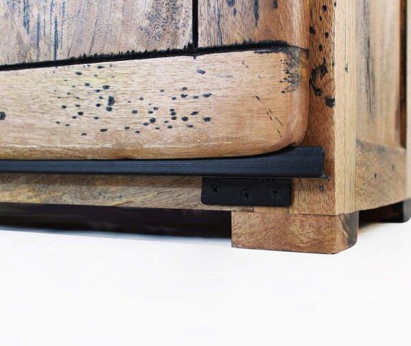 DecHome Mobile TV Industriale 1 Anta Scorrevole 2 Vani a Giorno in Legno Dimensioni 80x45x60 cm colore Marrone - Varese