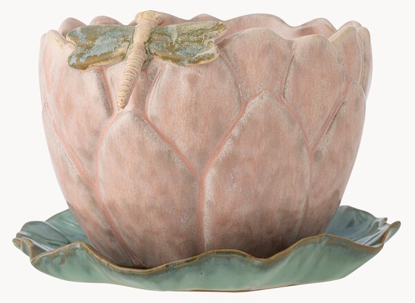 Vaso con piattino in gres Jaylee