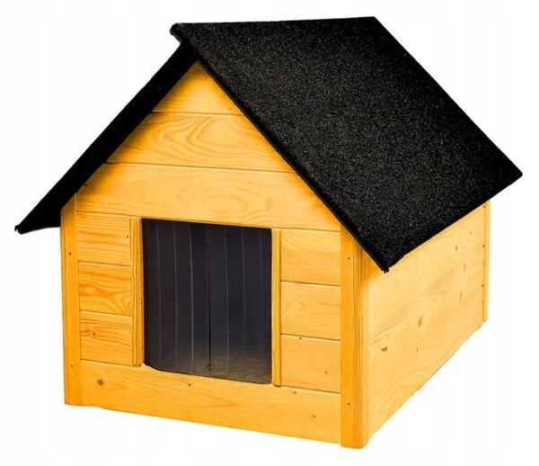 Cuccia isolata per cani con cuscino | colore legno di pino | ideale per giardino e terrazza | comfort in estate e in inverno | robusta e resistente alle intemperie