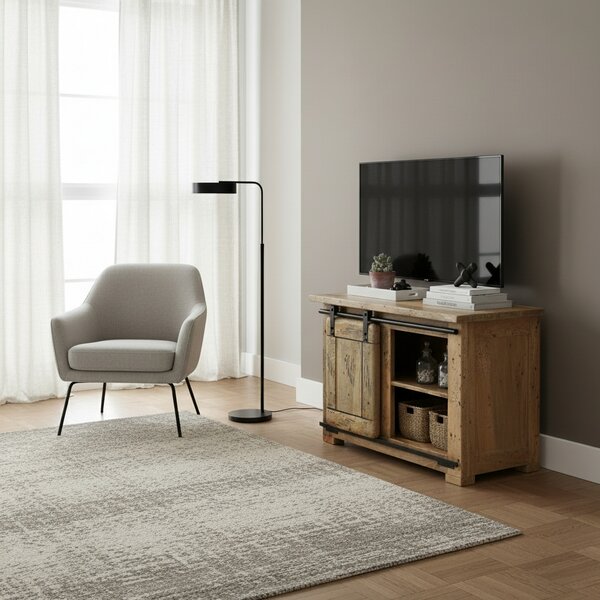 DecHome Mobile TV Industriale 1 Anta Scorrevole 2 Vani a Giorno in Legno Dimensioni 80x45x60 cm colore Marrone - Varese