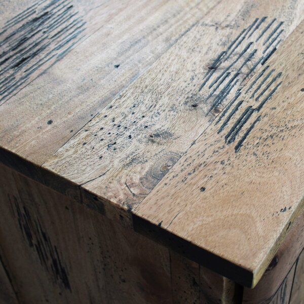 DecHome Mobile TV Industriale 1 Anta Scorrevole 2 Vani a Giorno in Legno Dimensioni 80x45x60 cm colore Marrone - Varese